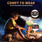 USB Rechargeable Headlamp 12000 Lumen Ultra Bright LED Work Headlight, 4 Modes Waterproof Head Lamp Best Headlamps for Adults, Camping, Outdoors & Hard Hat Work Zoomable Headlight (Gold)