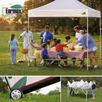 Eurmax USA 8'x12' Pop-up Canopy Tent Commercial Instant Canopies with 4 Removable Zipper End Side Walls and Roller Bag, Bonus 4 SandBags(Black)
