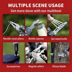 Father‘s Day Gifts for Men Dad Him, WETOLS 21-in-1 Multitools with Pocket Knife, Stainless Steel Self-locking Pliers with 8 Screwdriver Bits, Multi Tool Survival Gear, EDC Knife with Pouch for Outdoor