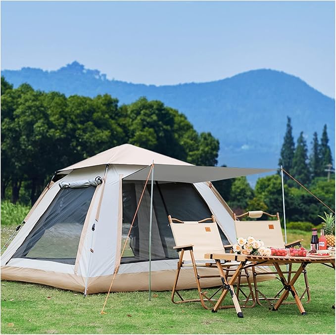 Family Camping Tent 4 Man Sun Protection Tent Premium Sturdy Tent Camping for Hiking Camping