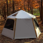 Hexagonal Folding Inflatable Tent - Large Family Quick Automatic Opening Camping Tent for Outdoor Travel, Spacious Windproof Waterproof Camping Equipment
