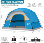 Tents for Camping 6 Person Tent Waterproof Windproof Double Layer Family Camping Tent, Easy Setup Dome Tent with Large Mesh Windows & Wider Door for Outdoor Camping & Hiking