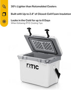RTIC Ultra-Light 22 Quart Hard Cooler Insulated Portable Ice Chest Box for Drink, Beverage, Beach, Camping, Picnic, Fishing, Boat, Barbecue, 30% Lighter Than Rotomolded Coolers