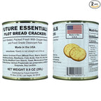 Future Essentials Sailor Pilot Bread Survival Crackers – 30-Year Shelf Life Ready to Eat Hardtack Biscuits in #2.5 Can – Made in the USA Emergency Food Supply – 12 Crackers per Can, Pack of 2