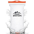 Enhon 2L Water Bag for Hiking Compatible with 28mm Sawyer Water Filter, Durable TPU Material Collapsible Bladder for Camping Fishing or Traveling, PVC Free Squeeze Pouch