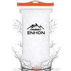 Enhon 2L Water Bag for Hiking Compatible with 28mm Sawyer Water Filter, Durable TPU Material Collapsible Bladder for Camping Fishing or Traveling, PVC Free Squeeze Pouch