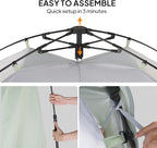 VINGLI 2 Room Shower Tent, 7.5 FT Instant Pop Up Shelter with Carrying Bag, Privacy Changing Room Tent,Perfect for Portable Toilet, Camping, Dressing, Outdoor Indoor, Easy Set Up