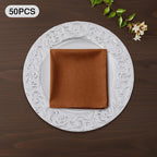 50 Pcs Silver Charger Plates Bulk, 13" Round Plastic Embossed Charger Plates, Decorative Table Dinner Chargers for Thanksgiving, Halloween, Wedding, Party, Christmas, Decor (Silver)