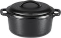 Amazon Basics Pre-Seasoned Cast Iron Mini Dutch Oven Pot with Lid and Dual Handles, Oven Safe, 2-Quart, Round, Black
