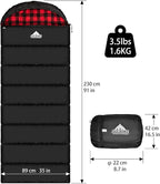 AGEMORE Cotton Flannel Sleeping Bag for Adults, Lightweight XXL Cotton Sleeping Bag for Camping Backpacking or Hiking, Water Resistant 3-4 Season Sleeping bag for Warm & Cool Weather