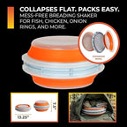 CanCooker Collapsible Plastic Batter Bowl | Mess-Free Breading Shaker Container & Mixer | Ideal for Fish Fry, Fried Chicken, Onion Rings, Wings & More - 2 Pack