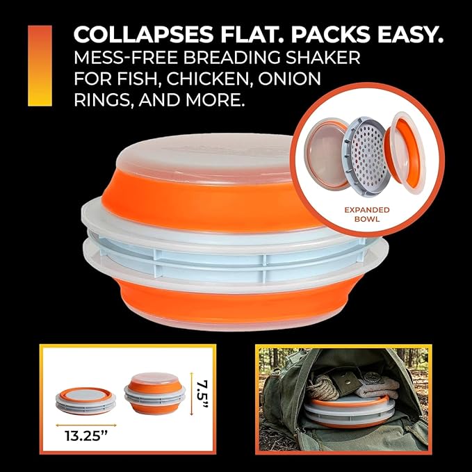 CanCooker Batter Bowl XL: Collapsible, Mess-Free, Dishwasher and Microwave Safe, Chemical-Free in Vibrant Orange - 2 Pack