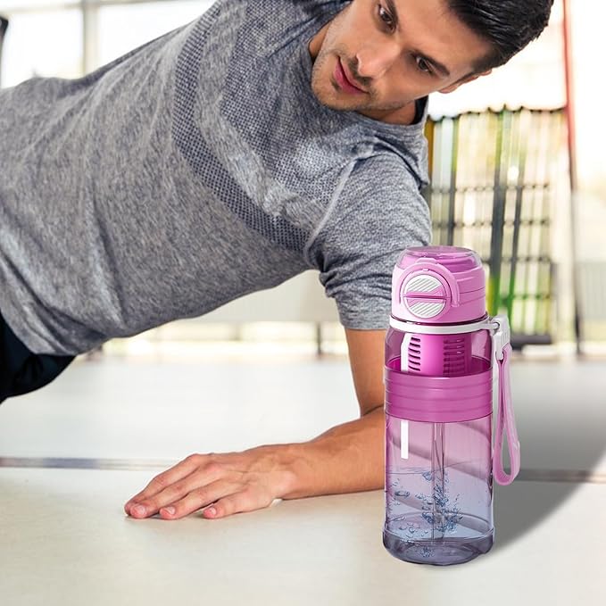 Water Bottle Straw, Fitness Water Bottle 800ml, Drinking Cup Container with Tea Strainer, Hydration Accessory Category, Home Running Hiking for Camping Daily Indoor Travel Outdoor School Cycling