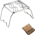 CAMPINGMOON Portable Folding Camping Campfire Grill over Fire Split Stoves 304 Stainless Steel (7’’L (MS-1001))