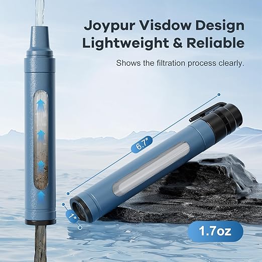 Water Filtration System with Transparent Window,Water Filter strow Survival for Outdoor & Camping Supplies | Ultralight, Portable,and Durable Emergency Water Purifier(3pc)