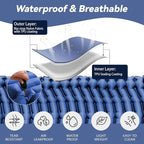 Sleeping Pad for Camping - Ultralight Camping Mattress with Pillow, Built-in Foot Pump, Compact Inflatable Portable Mat for Backpacking, Hiking, Car Traveling, Beach, Tent