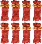 8 Pack High-Reflective Guy Lines 4mm Tent Cords High-Strength Lightweight Camp Ropes with Aluminum Adjuster Tensioner for Tent, Tying Down Tarps, Camping, Outdoor Packaging (Red, 13ft)