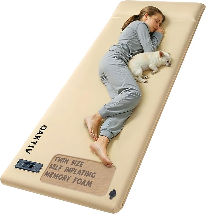 Self-Inflating Camping Sleeping Pad – 3.15" Wandermate Memory Foam Air Mattress for Backpacking, Car Camping & Tents, Compact and Durable