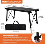 IGT Camping Table with Extended Frames, Portable and Foldable Outdoor IGT Camp Tables, Ultralight Height Adjustable Camp Table with Carry Bag for Car Camping Picnic RV Trip Patio Backyard