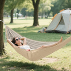 Tan Solid Color Camping Hammock Cloth Hammock for Camping Travel Accessories