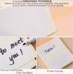 60Pcs Premium Place Cards, Small Table Cards with Gold Foil Border, 2" x 3.5" Tent Card, Escort Card, Name Card, Wedding Place Cards for Wedding, Table, Dinner Parties, Seating Cards