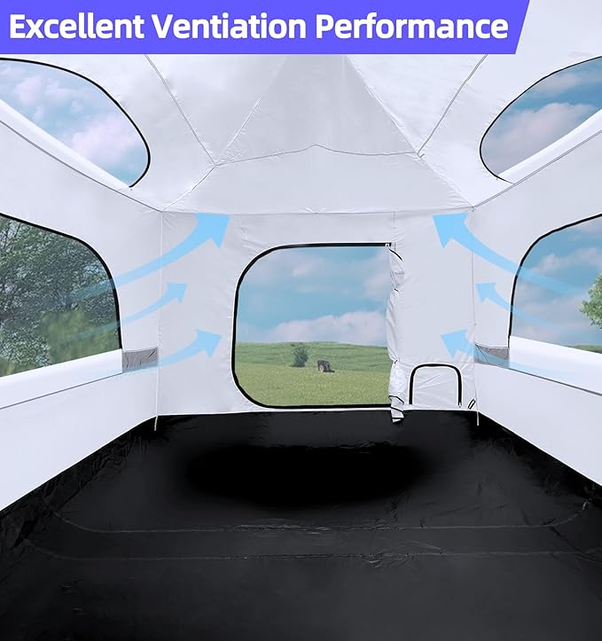 Joramoy Camping Cube for 10×10 Pop Up Canopy, Converts Straight Leg Canopy into Camping Inner Tent, Portable Vented Cube Tent with Full Floor(Frame/Top NOT Included)