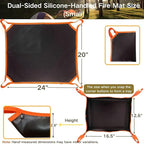 Fire Pit Mat with Handle, Fireproof Under Grill Mat & Heat Resistant Pad for Solo Stove/Camping/Patio/Lawn, Waterproof & Non-Slip