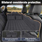 Back Seat Car Air Mattress: Inflatable SUV Car Camping Bed for Truck Van, Thickened Double-Sided Flocking Travel Car Sleeping Pad with Air Pump 2 Pillows
