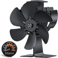 Wood Stove Fan Heat Powered | Non Electric Heat Activated Fan for Wood Burning Stove/Log Burner | Thermoelectric Fireplace Fan| w/Stove Accesories Thermometer