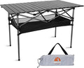 Opliy Portable Folding Camping Table for 4-6 Persons Aluminum Collapsible Table Lightweight with Carry Bag for Camping, Hiking, Picnics, BBQ, Beach Trips & Tailgating