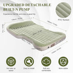 KMZ Inflatable SUV Air Mattress Thickened Flocking with Built-in Pump Self-Inflating Portable Sleeping Travel Bed Pad for SUV Truck Fast Inflation and Deflation