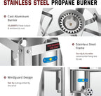 ARC Propane Burner 55,000BTU Stainless Steel Gas Camping Stove for Outdoor Cooking Camping, Turkey Fry, Crawfish Boil, Homebrewing