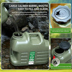 5 Gallon BPA-Free Water Jug with Spigot, Food Grade HDPE Outdoor Water Container, Portable Leak-Proof Water Can with Handle for Camping, RV, Hiking, Emergency Preparedness, Military Green
