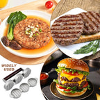 Mini Burger Press with 100 Patty Papers,Meat Patty Maker Round Shape Hamburger Meat Beef Grill Burger Press for Hamburger,Barbecue,Picnic,Camping,Three 2.56-inch molds