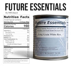 Future Essentials Long Grain White Rice – USA Grown, Uncooked White Rice with 25-Year Shelf Life – Shelf-Stable, Vacuum-Sealed Emergency Food – 24 oz #2.5 Can (Pack of 6)