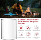 Lantern Glass Replacement for Coleman Lanterns Glass Globe Compatible with Coleman Propane Lantern glass,for Coleman 288 Lantern Globe for Coleman Lantern Globe Replacement for Coleman Lantern Parts