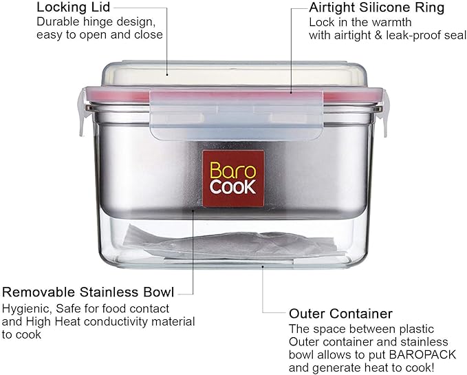 Flameless Self-Heating Lunch Box – Portable Food Warmer Oven BC-003/BC-007 – Large/ Extra Large Capacity – Heats Meals, MREs & Cans Under 10 Min – Camping, Travel, Office, Emergency