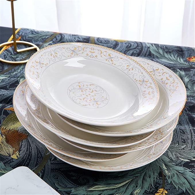 Kitchen Tableware Set with 56 Pieces of Household Ceramic Dishes Set with Ceramic Tableware