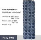 Ultralight Inflatable Camping Sleeping Pad - Portable Outdoor Air Cushion for Hiking Travel Backpacking(Navy Blue)