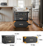 Pecron Portable Power Station F3000LFP with 200W Solar Panel*3, 3072Wh Solar Camping Generator can expand to 9216Wh, 3600W Solar Generator for RV, Home Use, CPAP