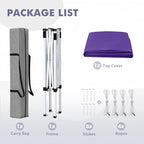 5x5 Pop Up Canopy Tent, Instant Portable Beach Canopy, Outdoor Tent with Carry Bag for Camping, Sports, Tailgating, Events, Purple