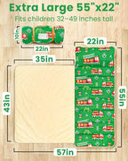 Toddler Nap Mat with Pillow and Minky Blanket, Large 55"x38" Sleeping Bag, Washable, Lightweight, Easy to Roll, Perfect for Preschool, Daycare, Kindergarten, Travel, Boys and Girls-Truck
