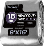 Tarp 8x16FT, 16 Mil Large Tarp, Tarps Heavy Duty Waterproof with Grommets Every 23.6", 420D Thick Plastic Tarp, UV Resistant Tear&Fade Resistant, Reinforced Edges for Outdoor Pool Camp Tent