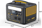 VTOMAN Jump 600X Portable Power Station 600W, 299Wh Solar Generator LiFePO4 Battery Power Station with Jump Start for Car, 1200W AC Outlet, PD 60W USB-C, 3x Regulated 12V/10A DC for Camping, RV Travel