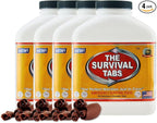 Survival Tabs - 60 day Survival Food Supply - Gluten Free and Non-GMO 25 Years Shelf Life (4 x 180 tabs/Bottle - Chocolate)