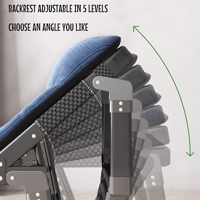 Sleeping Cots for Adults, 5Position Folding Chaise Lounge Chairs Outdoor, Folding Camping Cot, Folding Cot Camping Cot for Adults Portable Folding Outdoor（One Color-A）