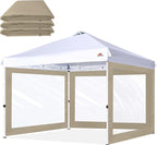 SCOCANOPY Clear Window Sidewall for 10x10 Canopy Frame, 3 Pack Sunwalls Only,(Light Khaki)