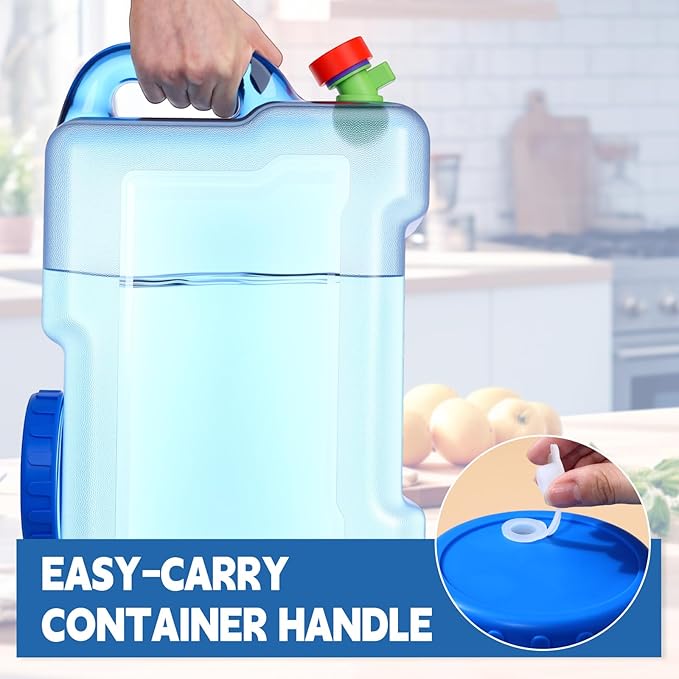 2 Pack 3.2 Gallon Water Container with Spigot Portable Water Tank for Camping No Leakage Watering Dispenser Jug with Tap for Road Trips Outdoor Hiking Emergency Storage Vehicle Picnic Home