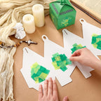 Simgoing 12 Sets Palm Sunday Crafts with LED Candles Easter Palm Tissue Paper Lanterns Craft Kits Sunday School Decorations DIY Religious Holy Week Hanging Ornament for Easter Party Activities
