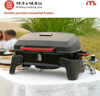 Megamaster 1-Burner Portable Gas Grill with Locking Lid, 11,000 BTU Stainless Steel Burner, Foldable Legs, Small Propane Grill for Outdoor Cooking, Camping, BBQs, Patios, and Gardens - 820-0065C